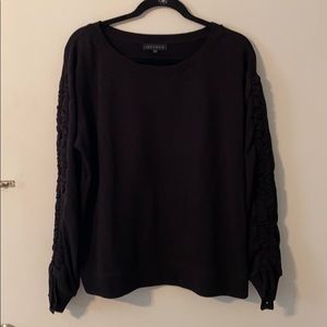Black Philosophy Ruched Sweatshirt